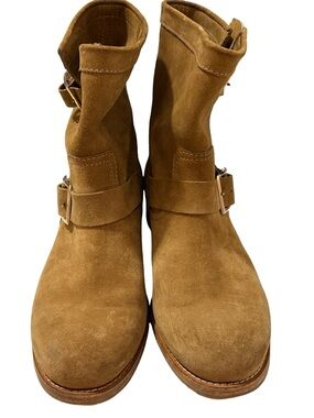 Jimmy Choo Camel Suede Engineer Boots Size 40 Made In Italy